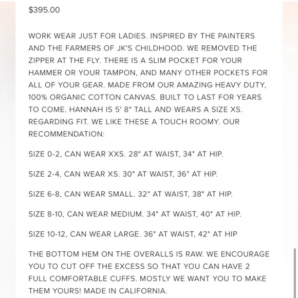 NWT Jesse Kamm Smokey Grey overall xs fits 2 to 4 HTF SOLD OUT - Picture 4 of 4